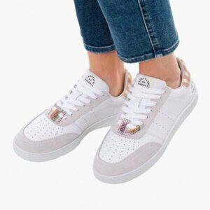 Loeffler Randall Keeley Gingham Leather Low-Top Sneakers Size 11